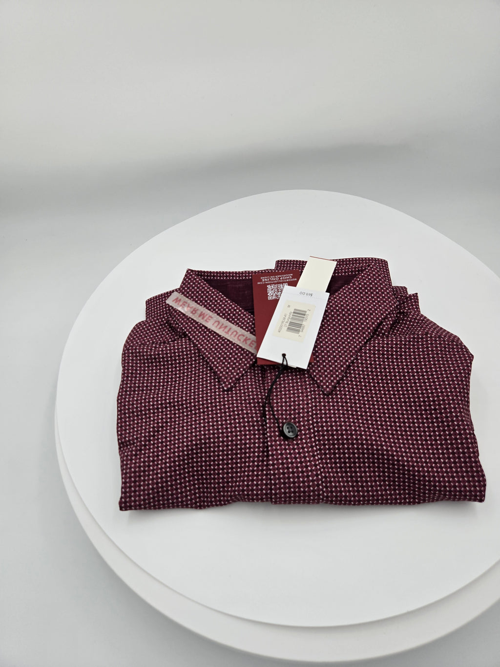 Report Collection Men’s Long-Sleeve Stretch Shirt – Burgundy – Medium