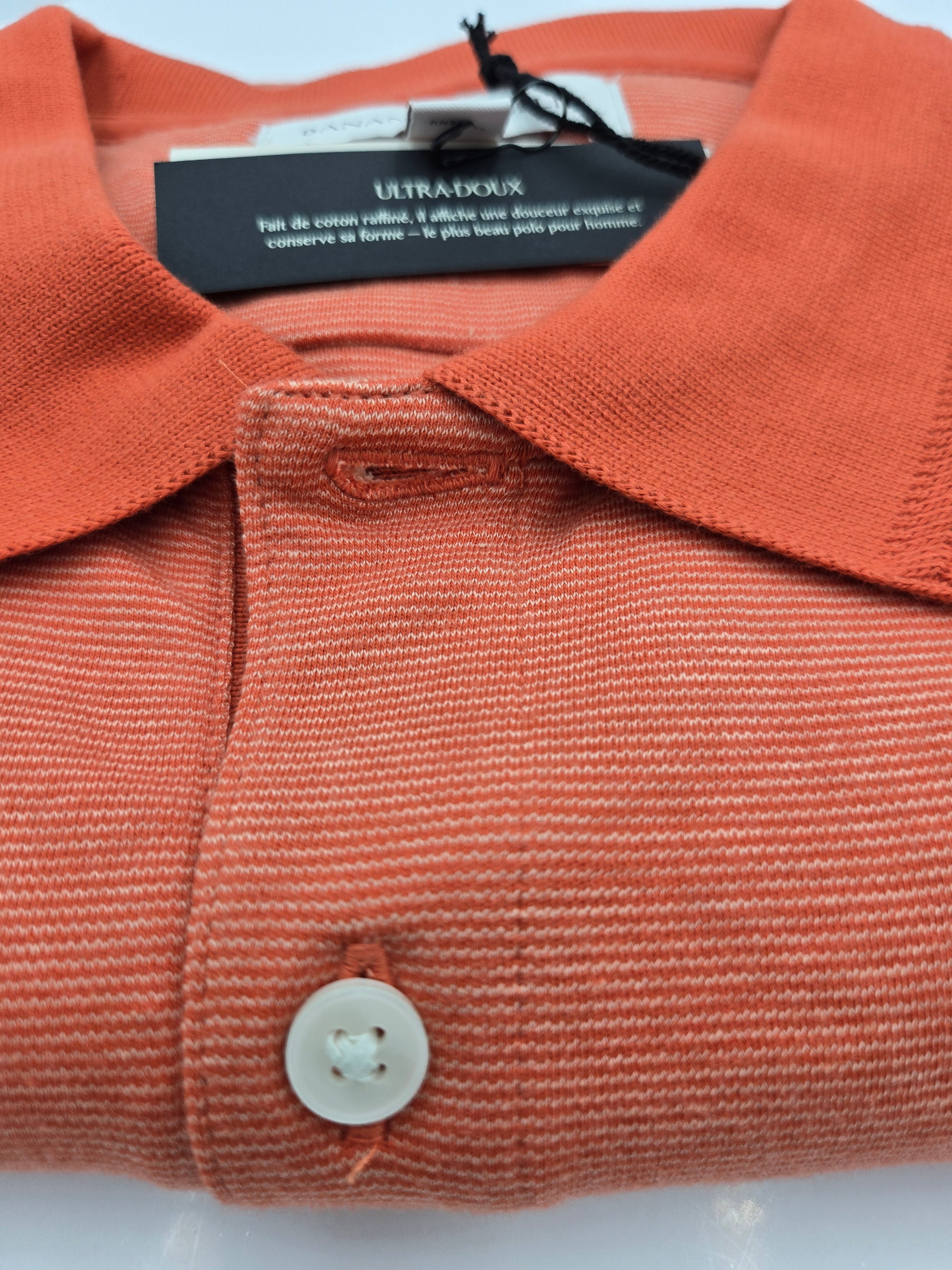 Banana Republic Luxury Touch Polo Shirt | Men's Medium | Premium Cotton | Burnt Coral | Made in India | Curator's Choice