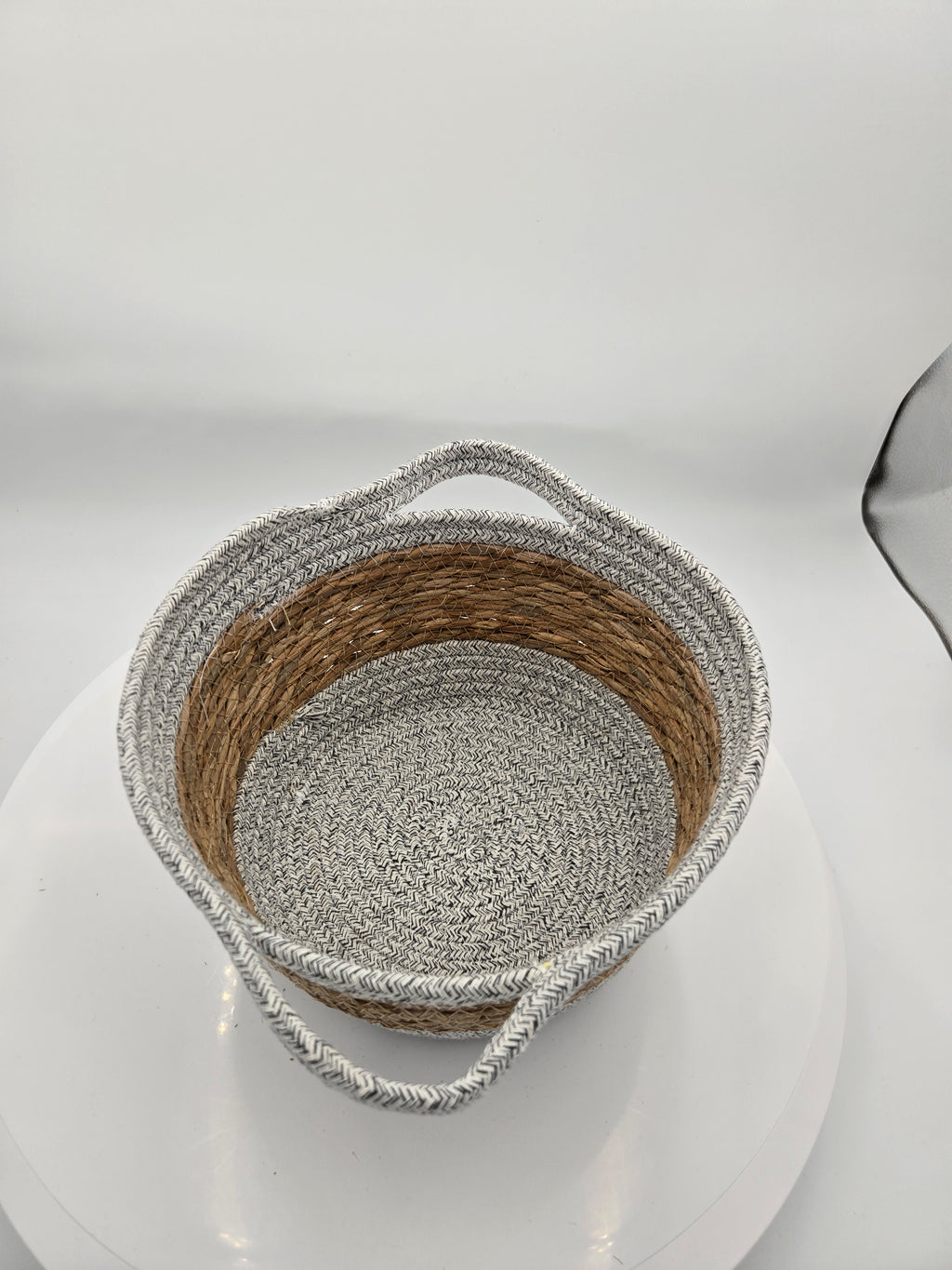Handwoven Decorative Basket with Handles | Curator's Choice