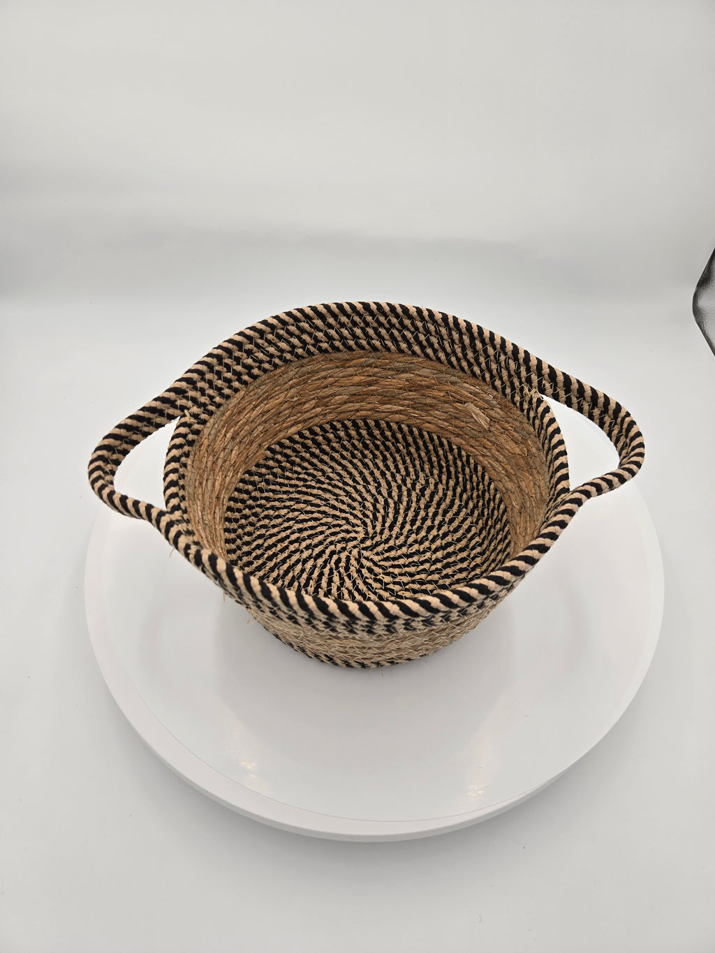 Handwoven Decorative Basket with Handles | Curator's Choice