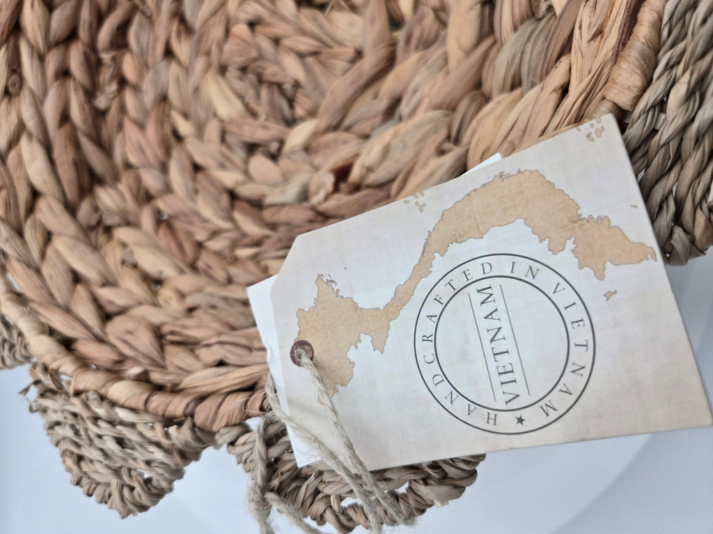 Handwoven Water Hyacinth Fruit Basket – Floral Design | Handcrafted in Vietnam