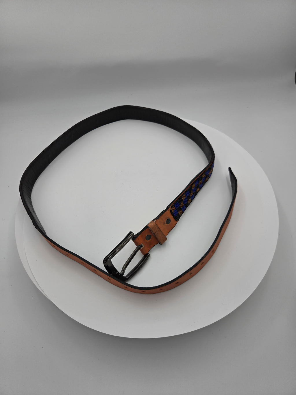 Handcrafted Maasai Beaded Genuine Leather Belt – Size 40 – Width 3 cm – Made in Kenya – Wt. 0.239 kg