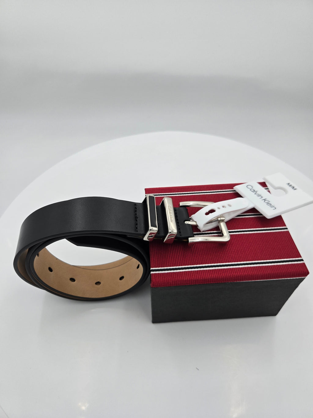 Calvin Klein Genuine Leather Belt | Women's Medium (32–34") | Black | Silver Buckle