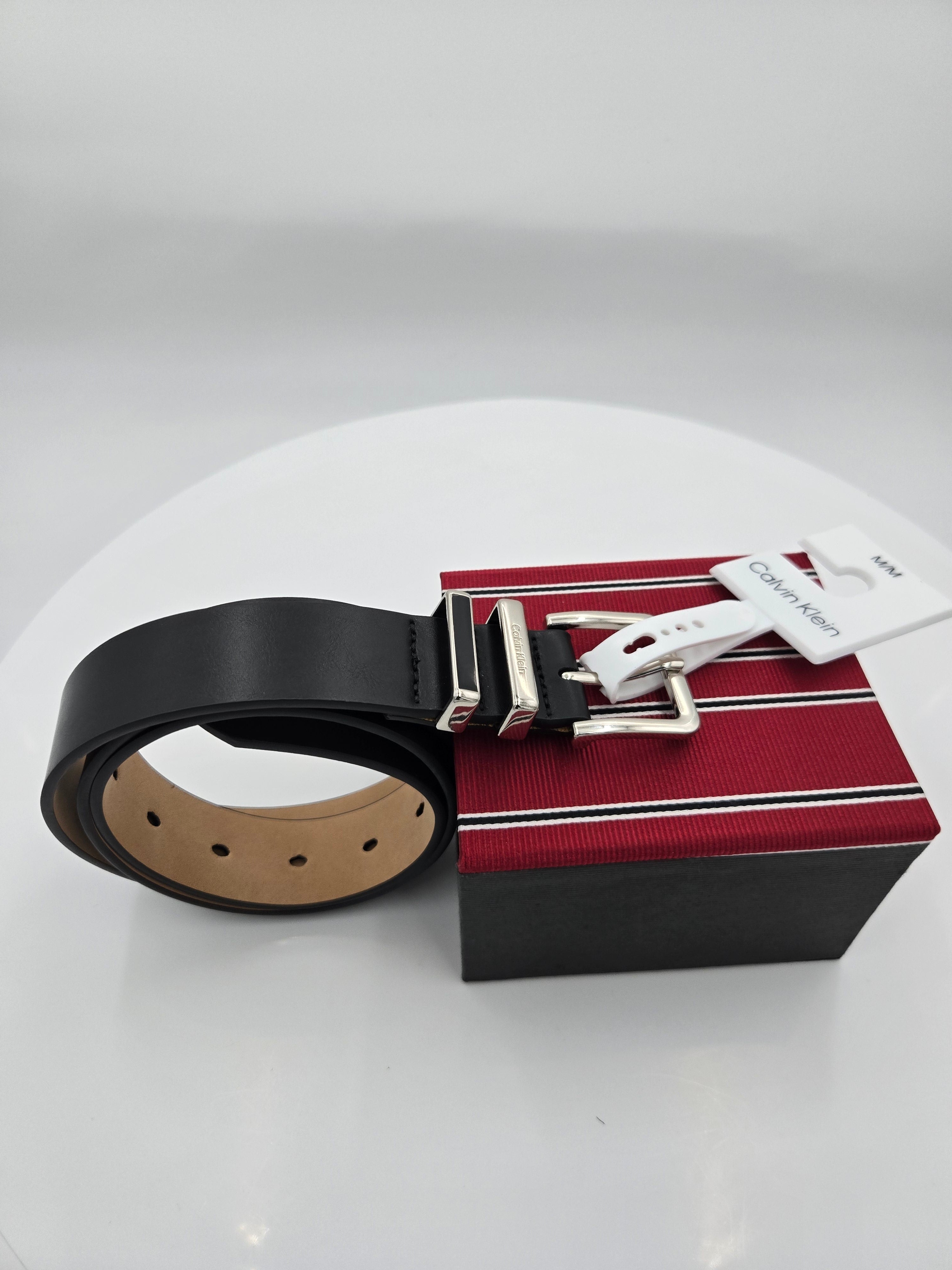 Calvin Klein Genuine Leather Belt | Women's Medium (32–34") | Black | Silver Buckle