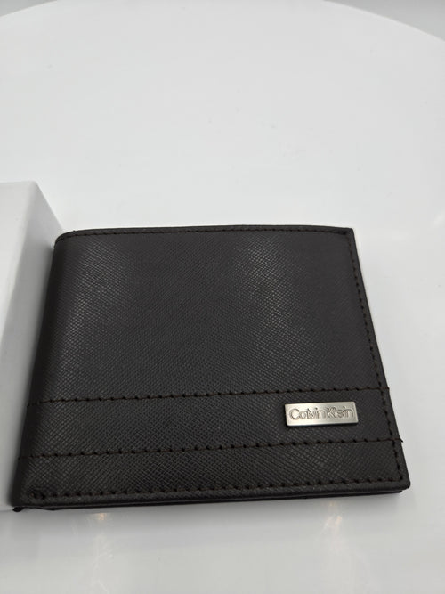 Calvin Klein Men's Genuine Leather Wallet | Espresso Brown | Slim Bifold Wallet