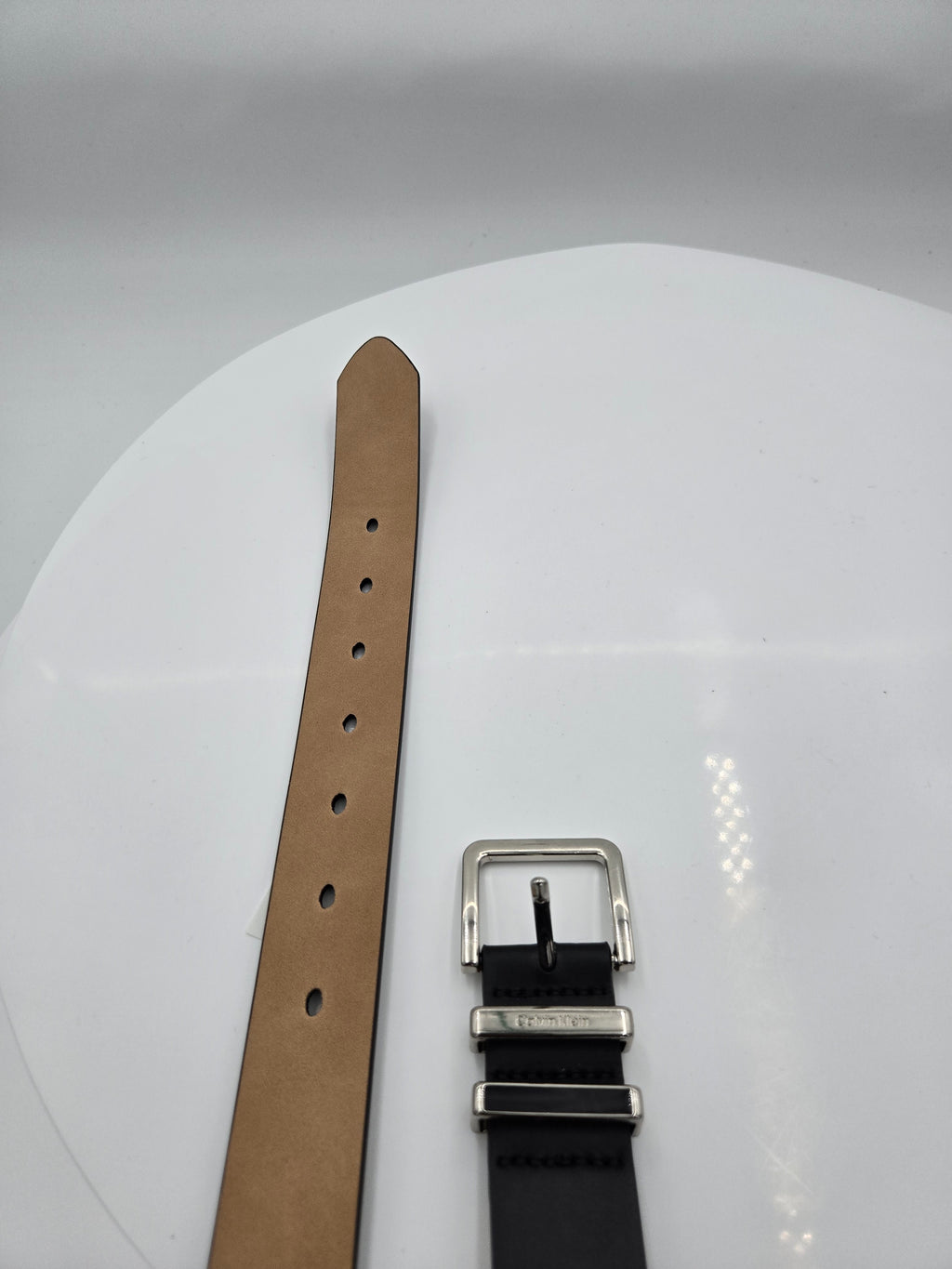 Calvin Klein Genuine Leather Belt | Women's Medium (32–34") | Black | Silver Buckle