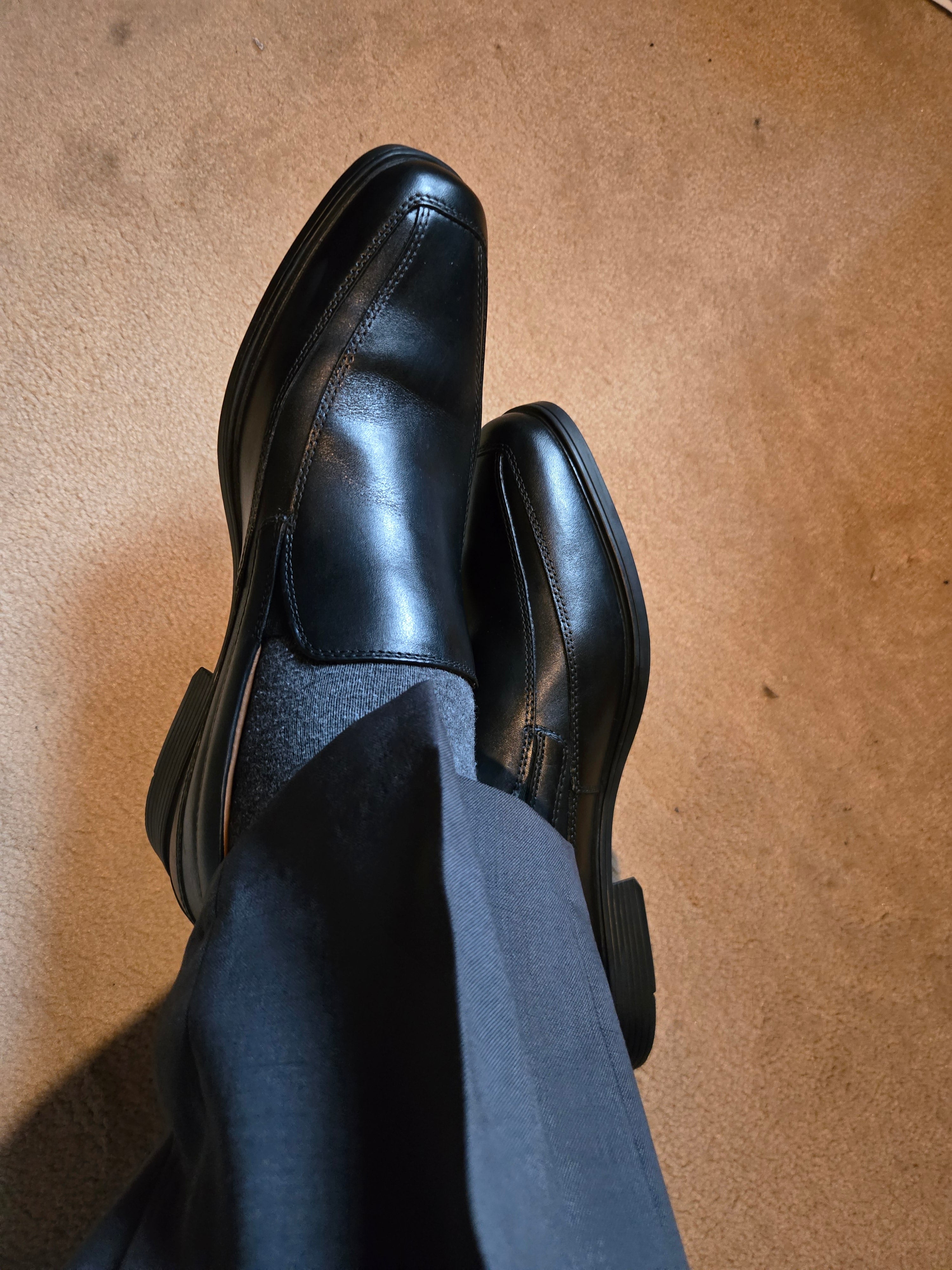 Clarks Collection Men's Black Leather Dress Shoes | Size 10 Wide (US) | UK 9H | Premium Comfort