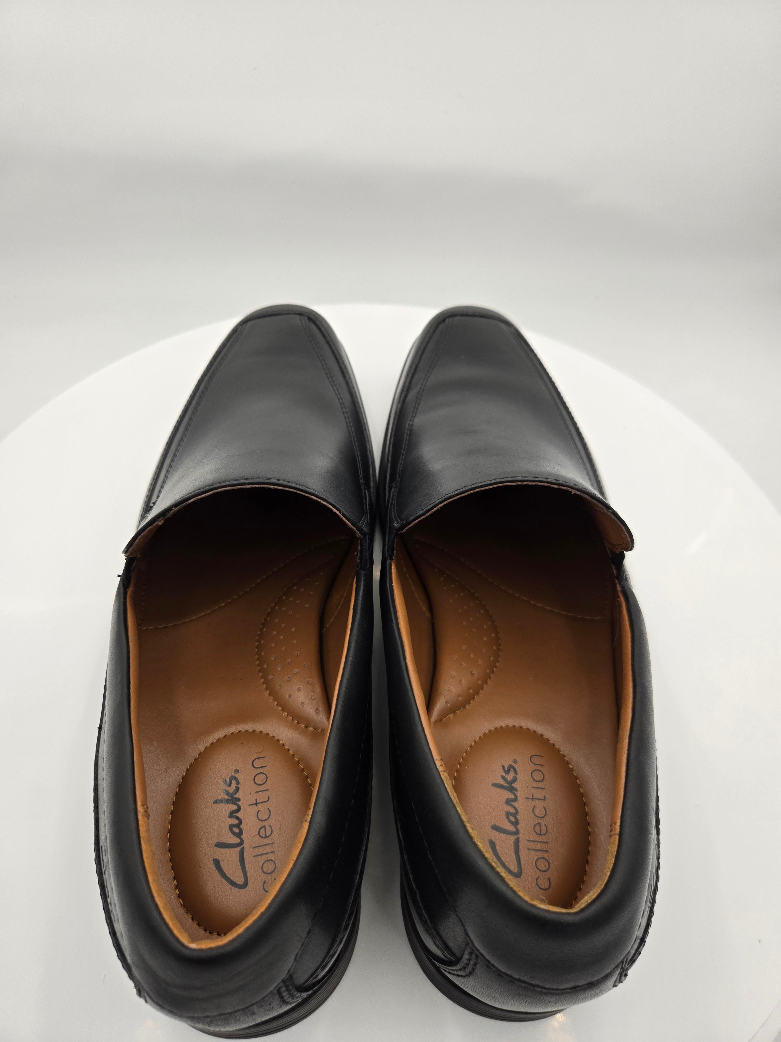 Clarks Collection Men's Black Leather Dress Shoes | Size 10 Wide (US) | UK 9H | Premium Comfort