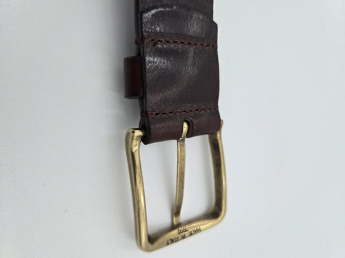 FABIO CORTI Genuine Leather Belt – Handcrafted in Italy | Classic Dark Brown | Size 40
