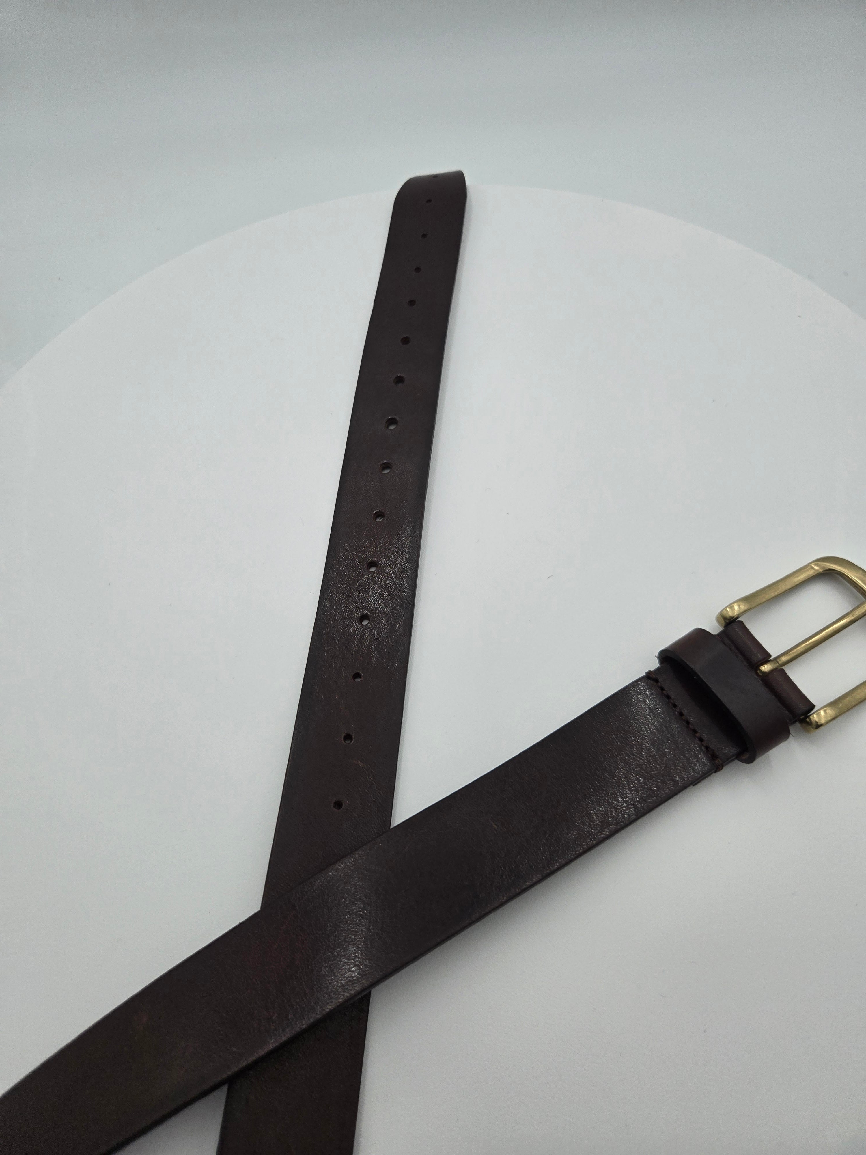 FABIO CORTI Genuine Leather Belt – Handcrafted in Italy | Classic Dark Brown | Size 40