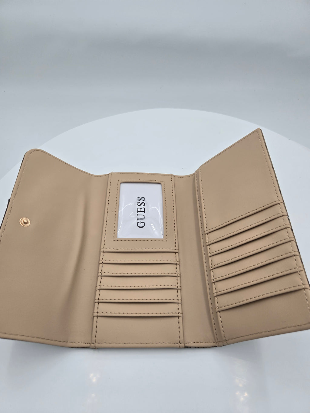 Guess Signature Monogram Ladies Wallet | Brown & Beige | Designer Wallet