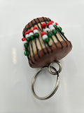 Handcrafted Cone-Shaped Beaded Wooden Keychain – Made in Kenya – 2.8 cm Diameter – 0.015 kg
