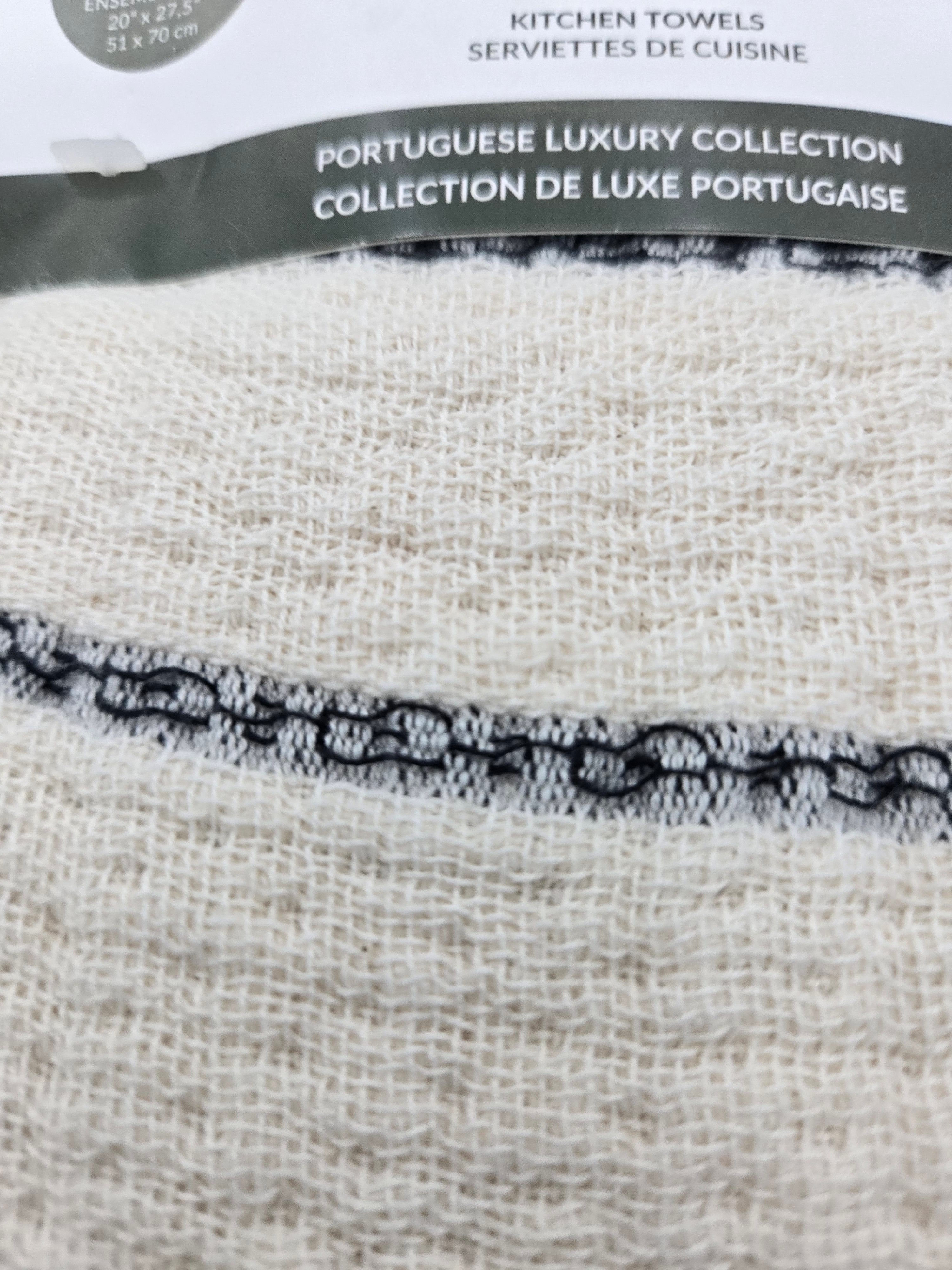 INUP HOME Portuguese Luxury Kitchen Towels | Set of 2 | 100% Washed Cotton | Made in Portugal