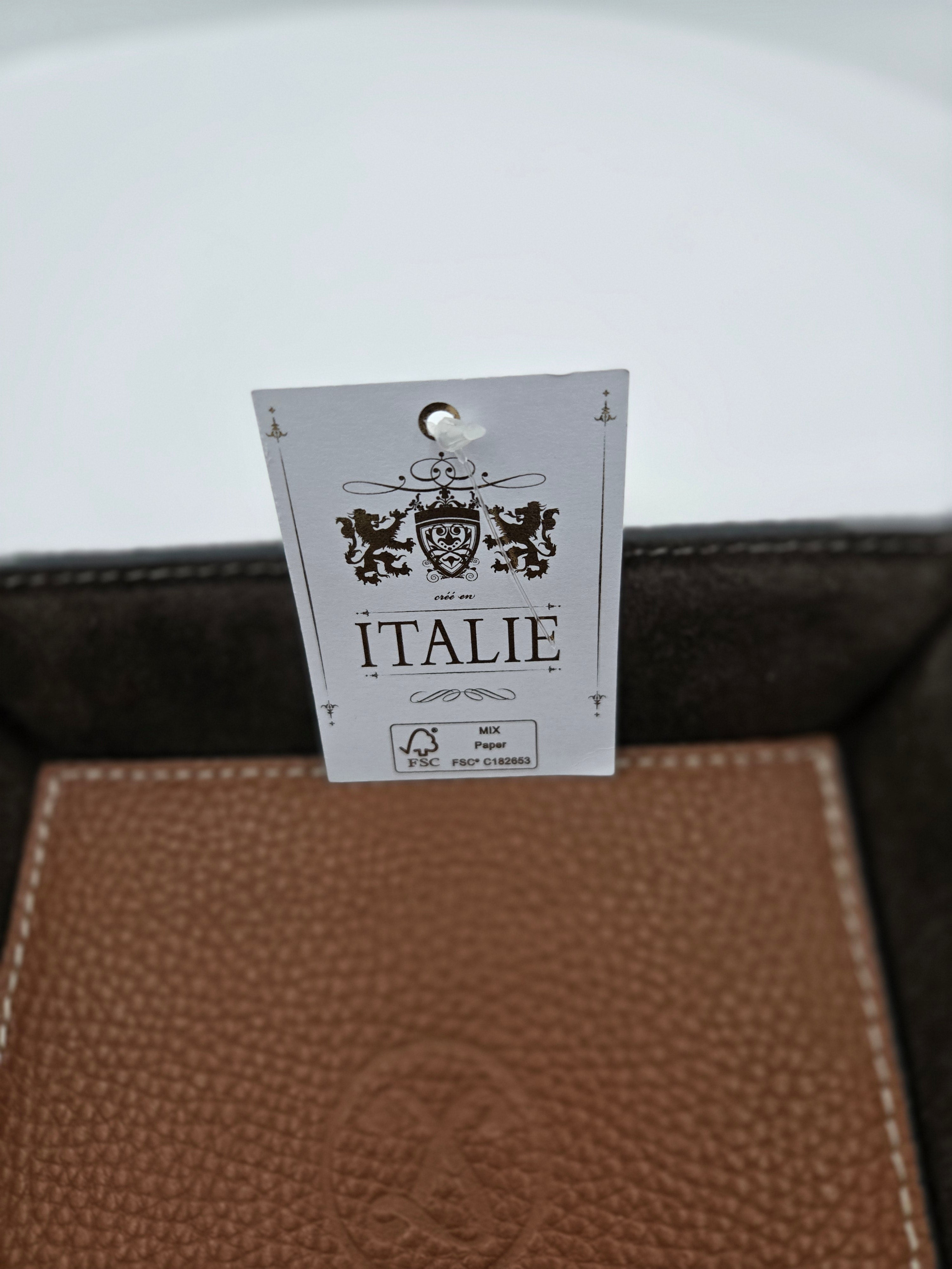 TALIE Handcrafted Genuine Leather Valet Tray | Premium Pebbled Leather Catchall Tray | Brown | Made in Italy