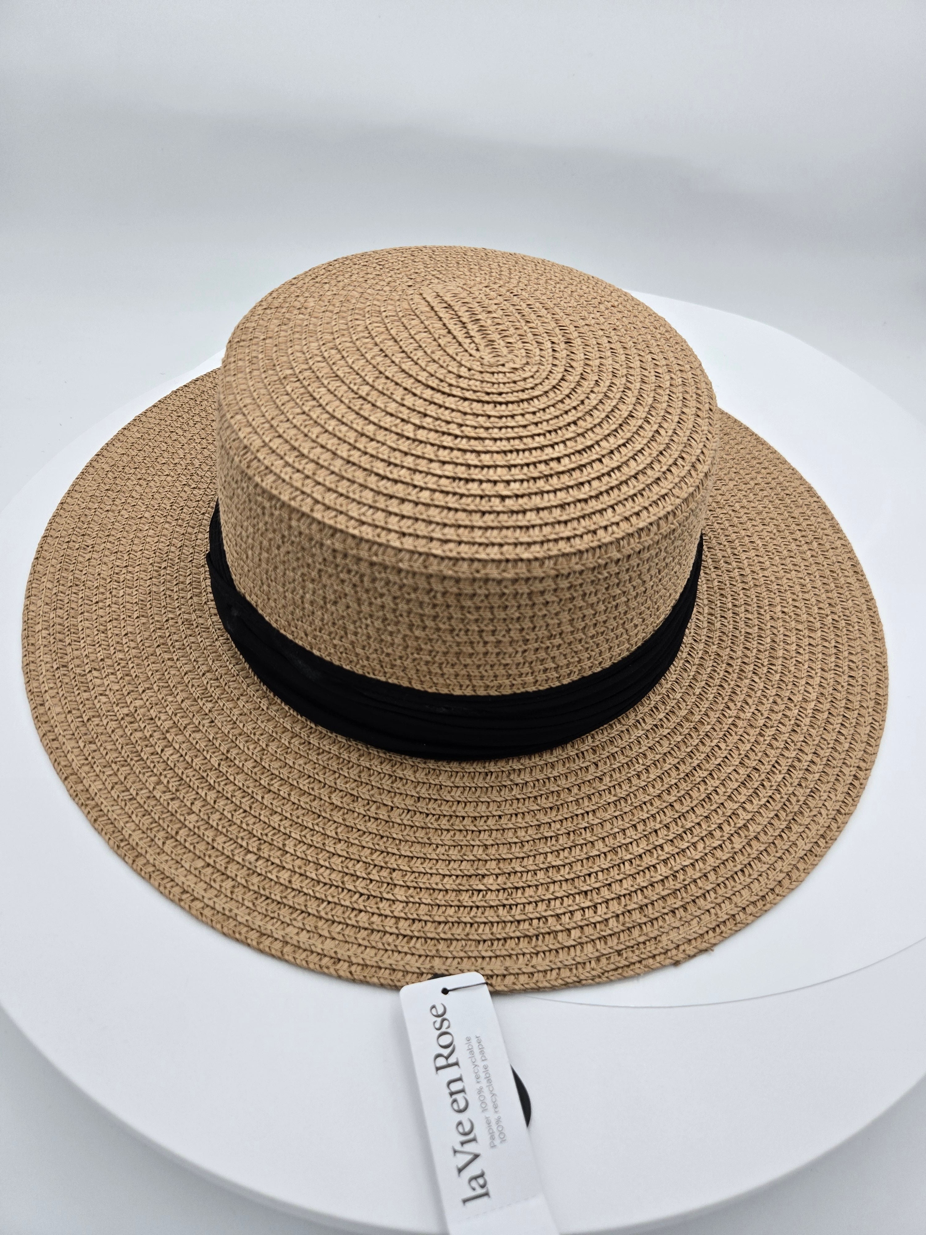 La Vie en Rose Handcrafted Sun Hat – Natural | 100% Recyclable Paper | Curator's Choice