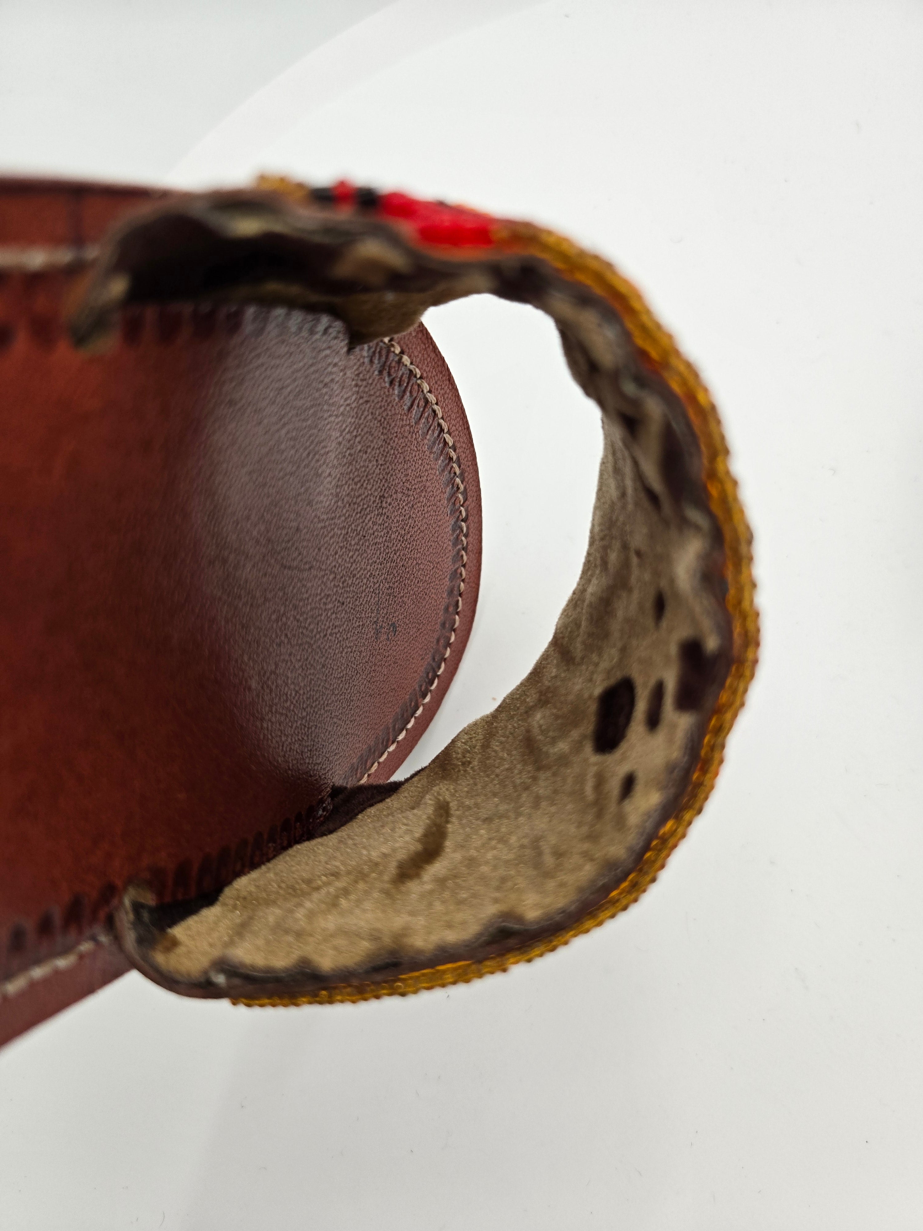 Handcrafted Maasai Beaded Genuine Leather Slide Sandals – Women's EU 39 (Canada/USA Size 8) – Made in Kenya – 100% Genuine Leather – Wt. 0.409 kg