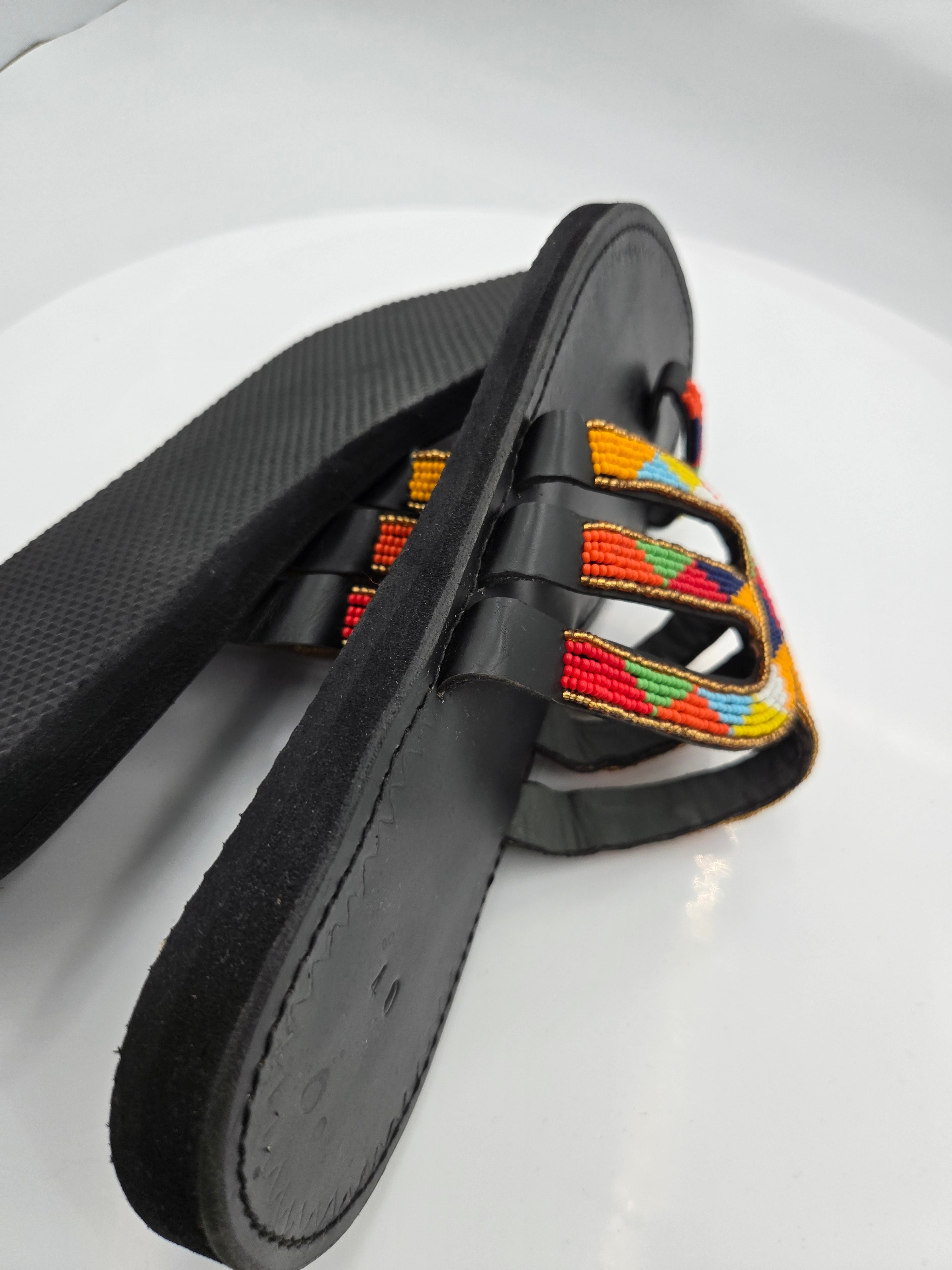 Handcrafted Maasai Leather Sandals – Beaded Artisan Sandals from Kenya