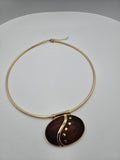 Handcrafted Wood & Gold-Tone Statement Necklace – 19" Adjustable – Nickel-Free & Lead Safe – Wt. 0.065 kg