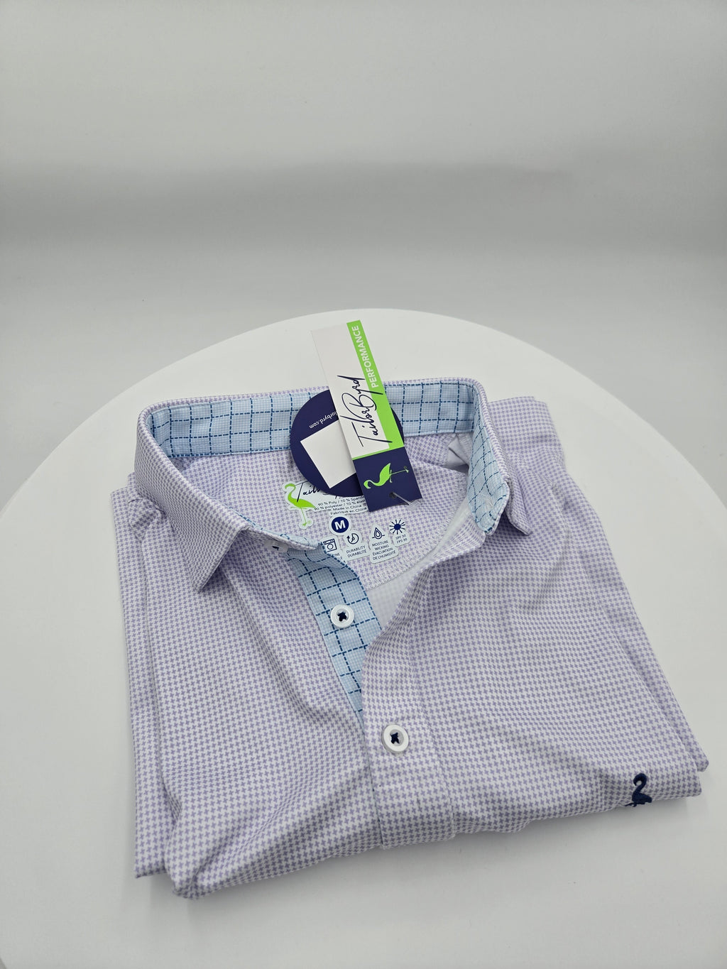 TailorByrd Men’s Performance Polo Shirt – Light Lavender – Medium
