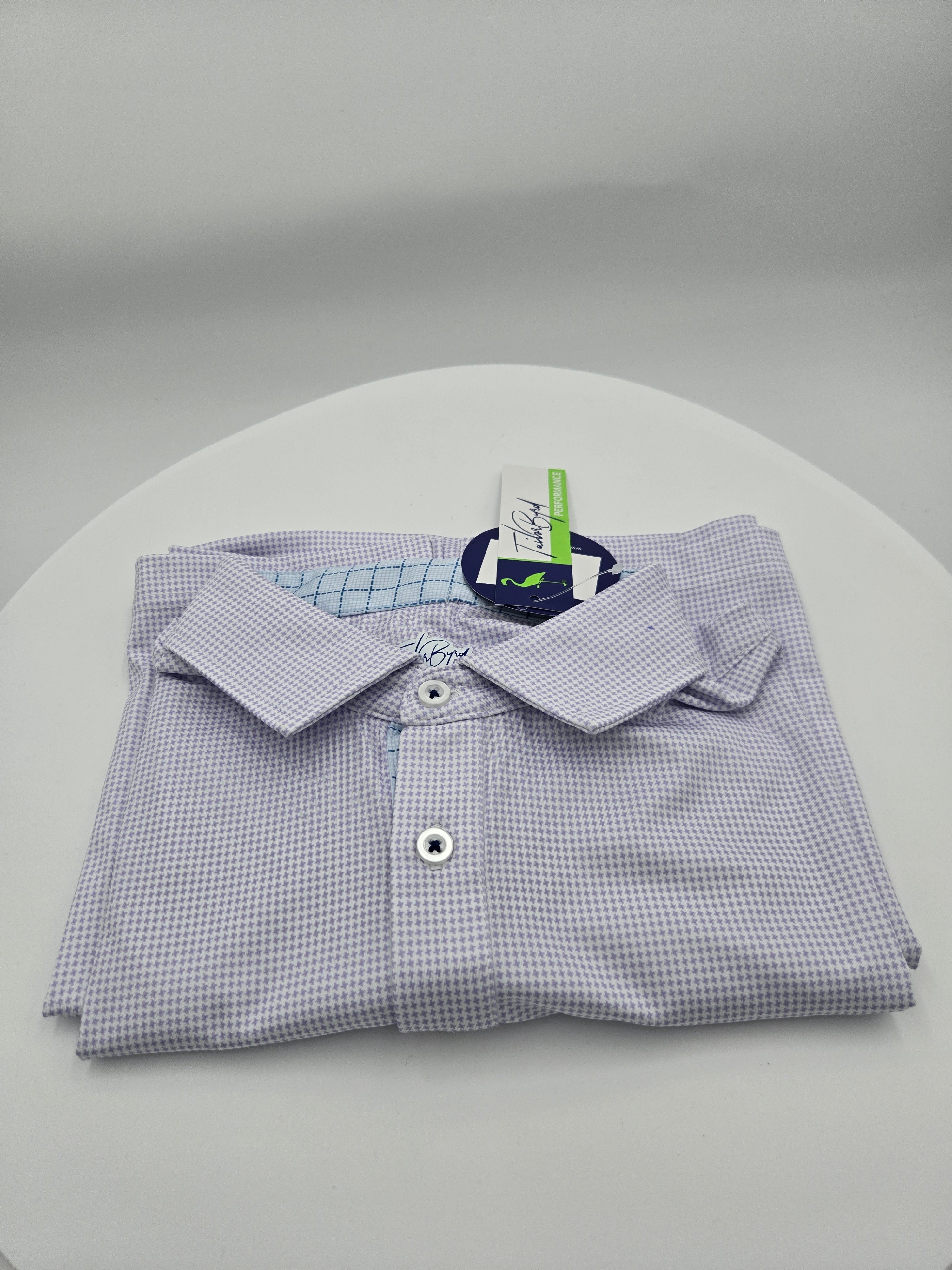 TailorByrd Men’s Performance Polo Shirt – Light Lavender – Medium