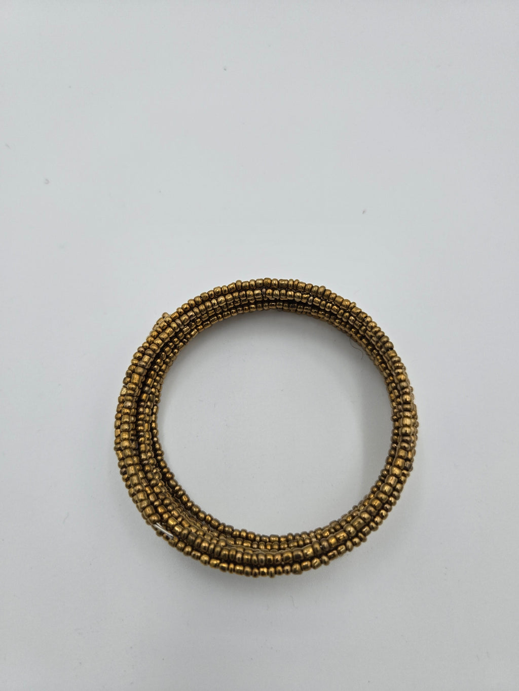 Handmade Antique Brass Beaded Stretch Bangles (Set of 4) – Stackable Bracelet Set – Wt. 0.022 kg