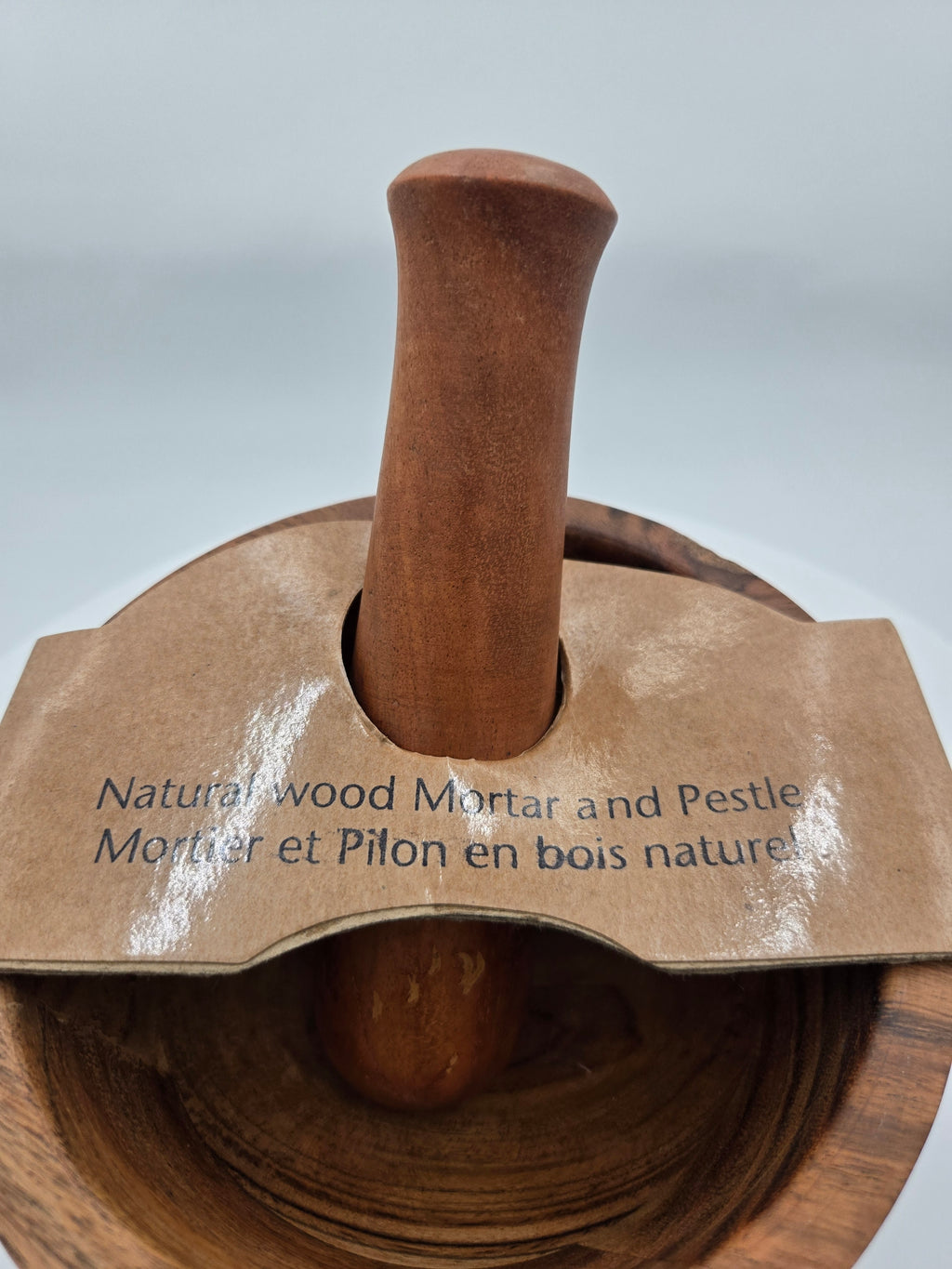 Handcrafted Natural Wooden Mortar & Pestle |  Diameter-15 cm | Made in India