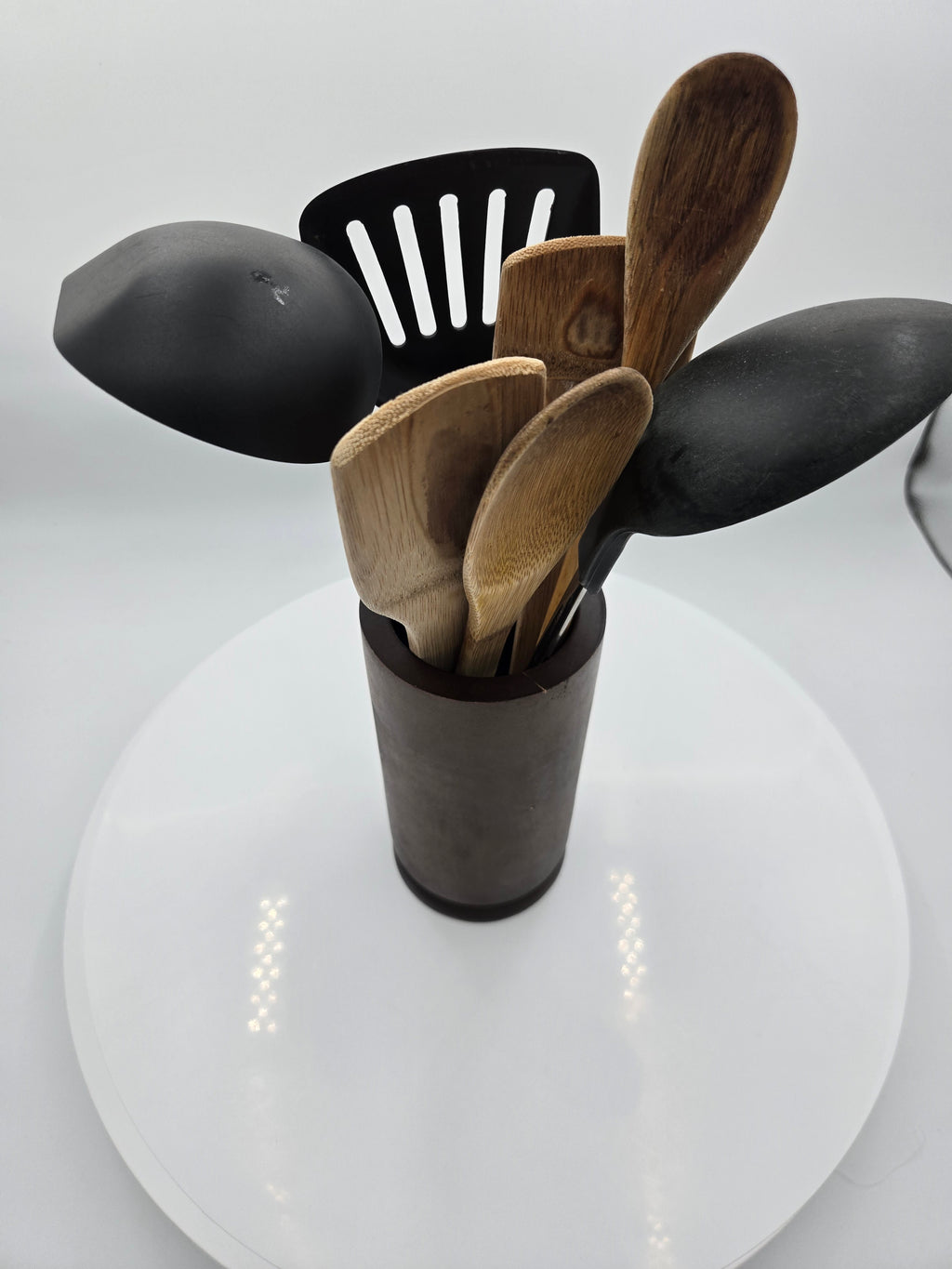 Handcrafted Wooden Kitchen Utensil Holder |  Diameter 8.5 cm × 17 cm- Height |WT-0.353kg/ Made in India