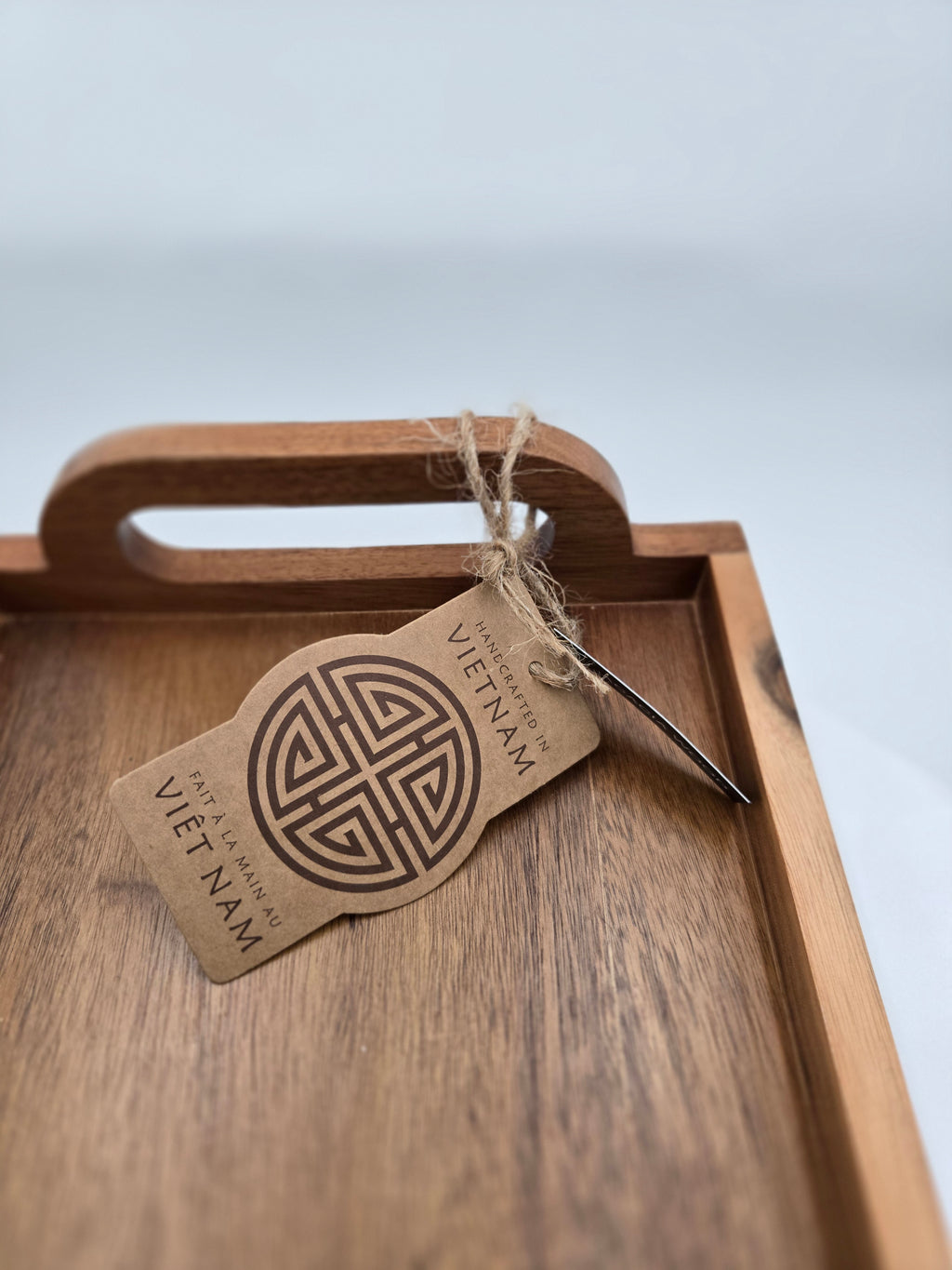 Handcrafted Acacia Wood Serving Tray | Made in Vietnam | 41.5 × 22.5 cm/Wt.-0.389kg.