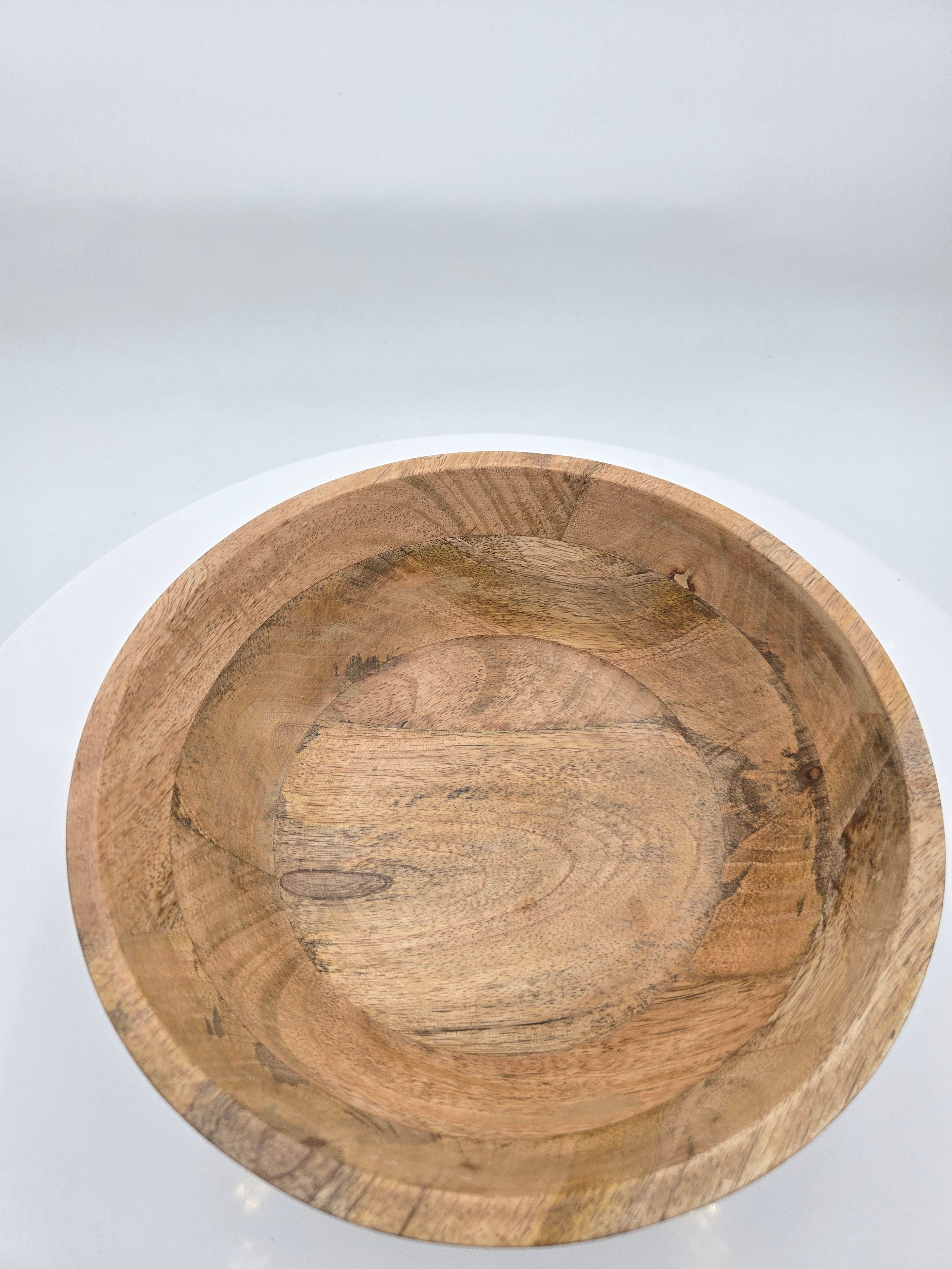 Handcrafted Mango Wood Decorative Bowl with Floral Resin Inlay | 22.5 cm | Made in India