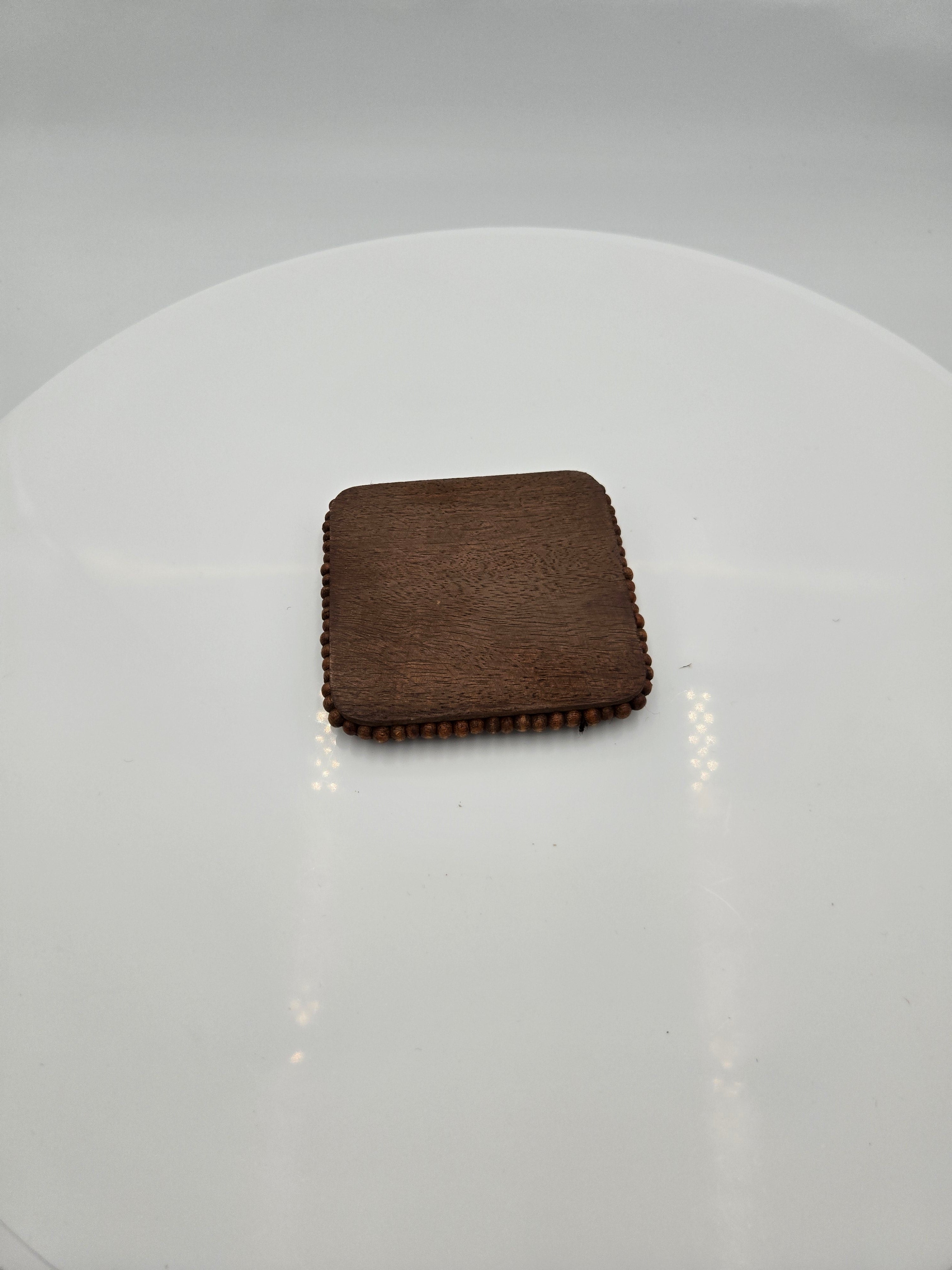 WoodVibes Acacia Wood Coasters (Set of 4) | Handcrafted Wooden Drink Coasters