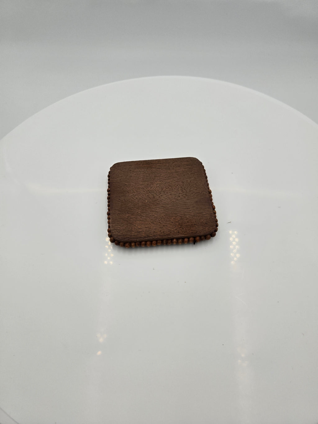 Handcrafted Beaded Edge Wood Coasters (Set of 4) – Artisan Crafted in India