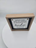Inspirational Teacher Office Décor Plaque – Square 19.4 cm × 19.4 cm – Made in China